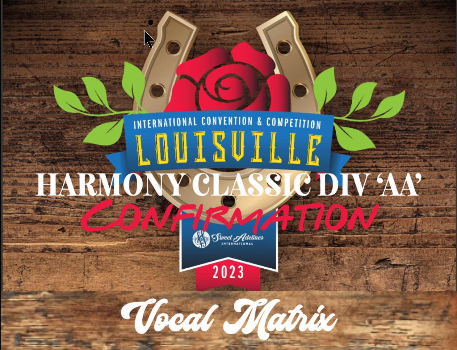 Vocal Matrix invited to compete in the Harmony Classic Div AA in 2023